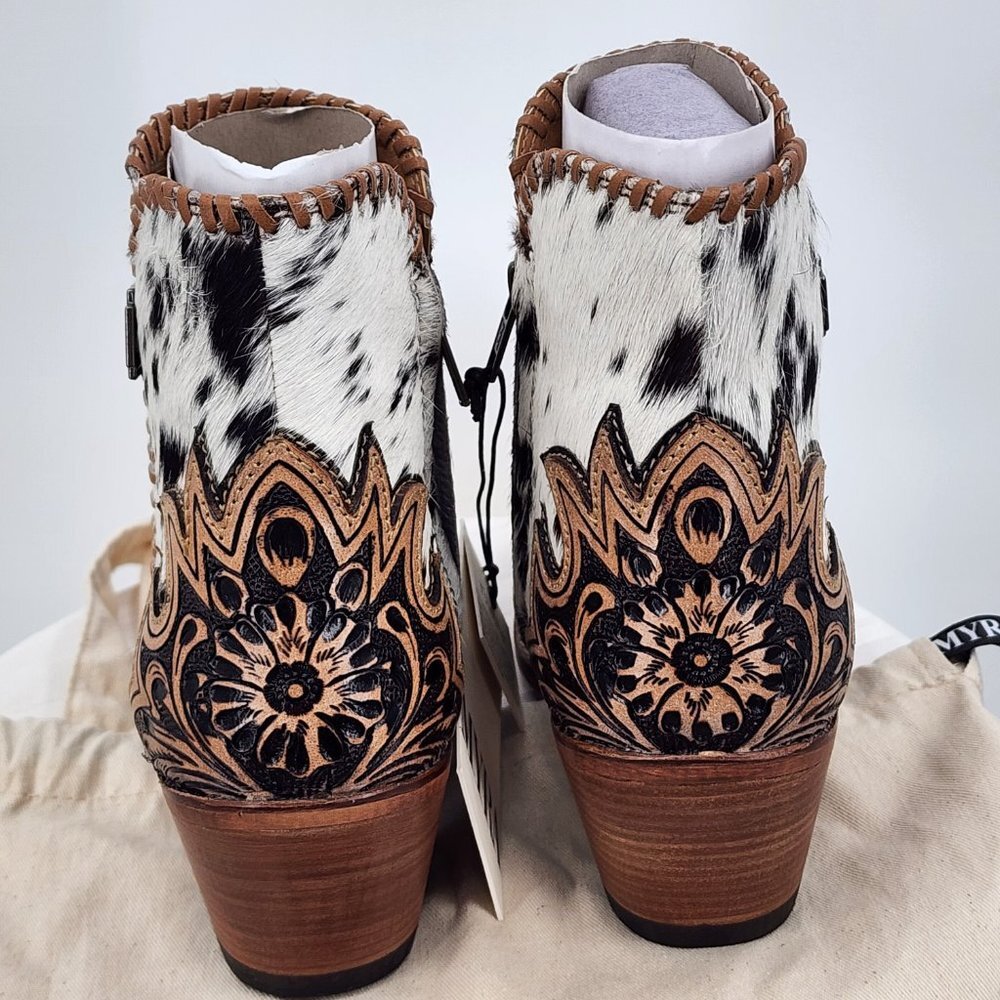 MYRA BAG Margie Hair On Hide Shortie Cowboy Boots Size 6 NWT - Picture 6 of 12